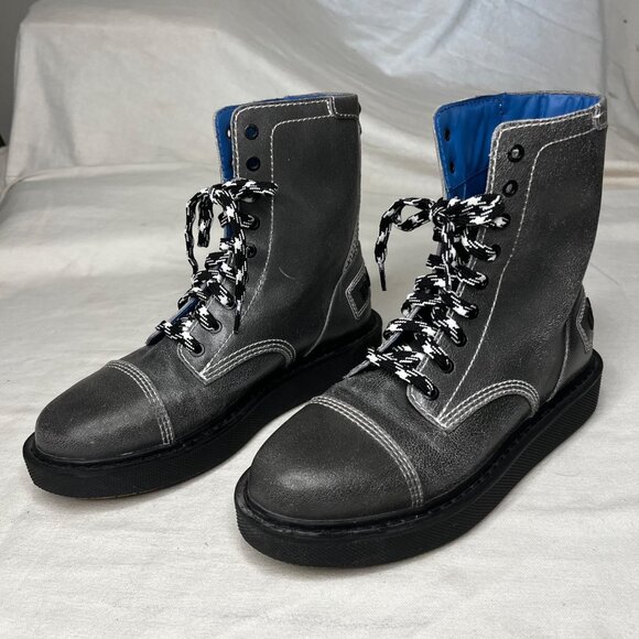 Diesel D-Cage Gray Leather Combat Boots US 9 STOCK: 01775 YPR 276 T8085 - Picture 2 of 16